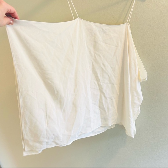 Theory Petteri-Rosina Crepe Draped Ivory Top Womens Size Medium Cream White - Picture 8 of 11